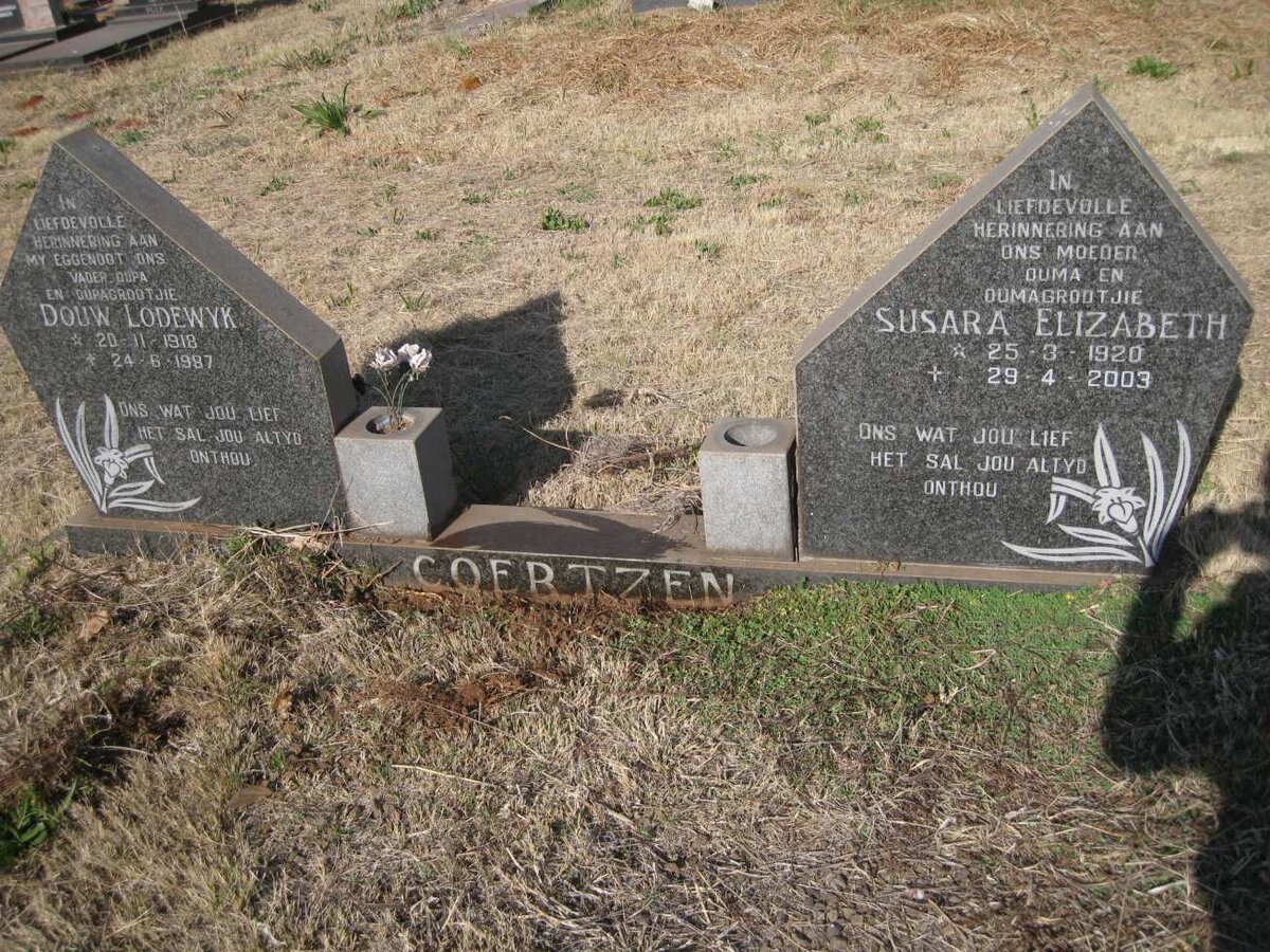 COERTZEN Douw Lodewyk 1918-1987 & Susara Elizabeth 1920-2003