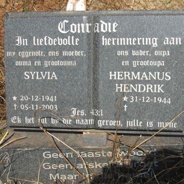 CONRADIE Hermanus Hendrik 1944-  & Sylvia 1941-2003