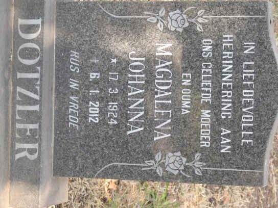 DOTZLER Magdalena Johanna 1924-2012