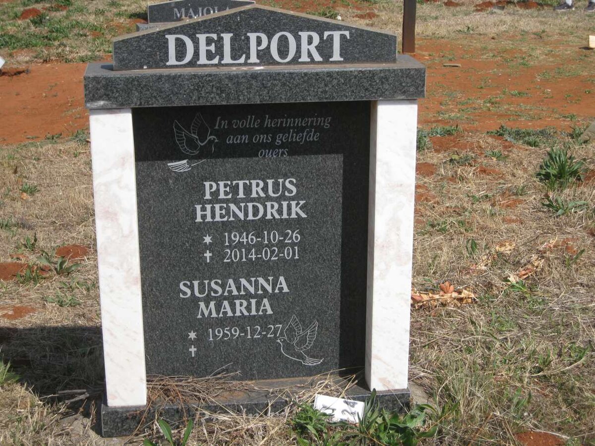 DELPORT Petrus Hendrik 1946-2014 & Susanna Maria 1959- 
