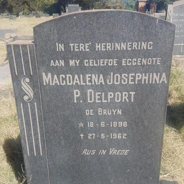 DELPORT Magdalena Josephina P. nee DE BRUYN 1898-1962