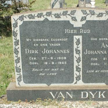 DYK Dirk Johannes, van 1909-1963 &amp; Anna Johanna Carolina 1908-1967