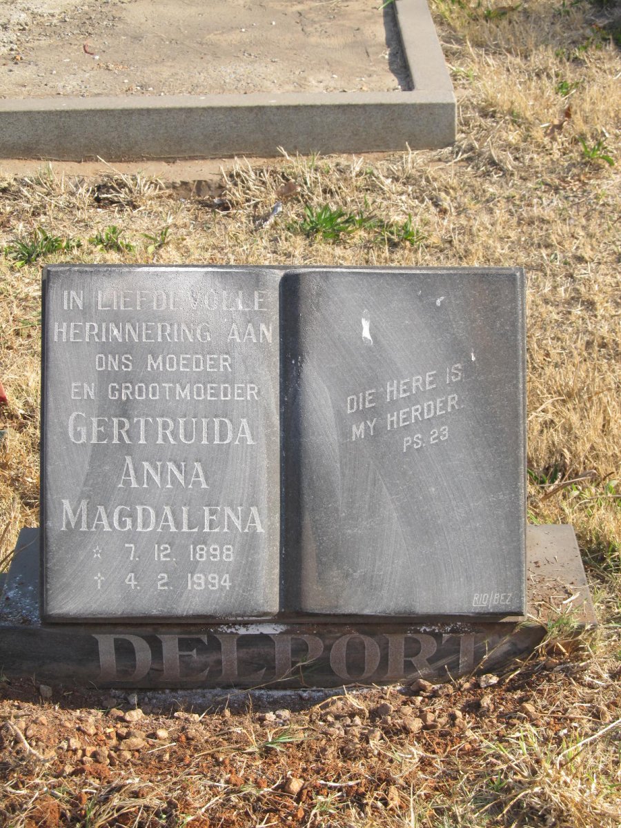 DELPORT Gertruida Anna Magdalena 1898-1994