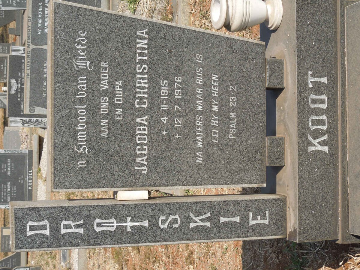 DROTSKIE Jacoba Christina 1915-1976