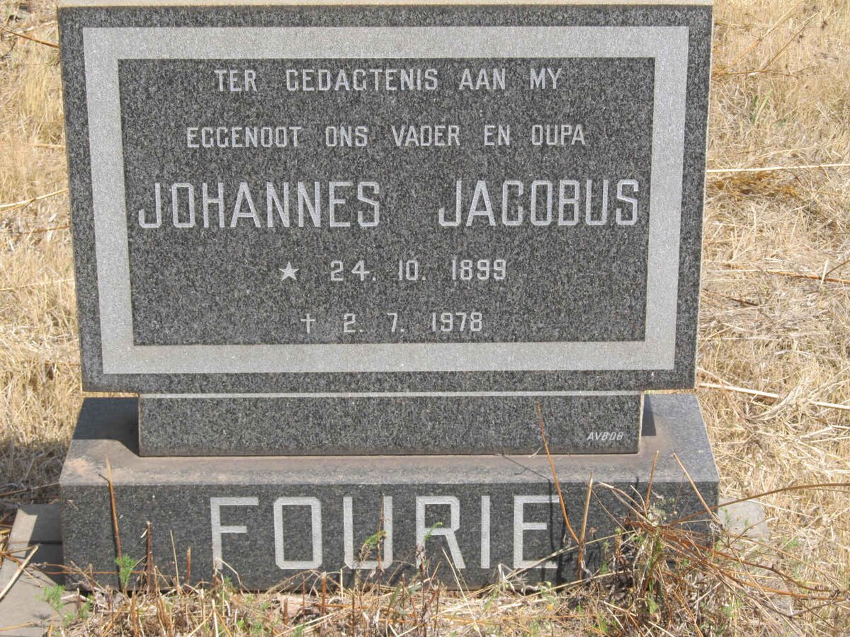 FOURIE Johannes Jacobus 1899-1978