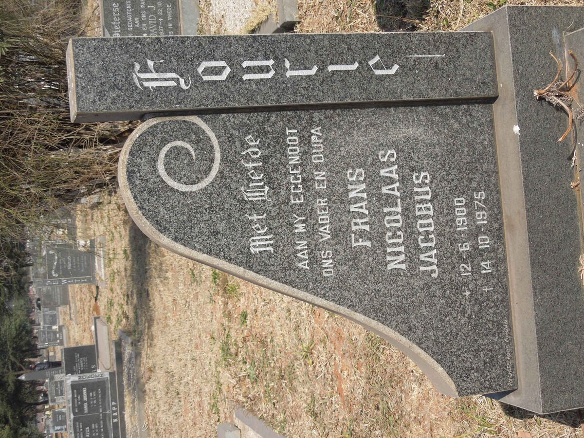 FOURIE Frans Nicolaas Jacobus 1900-1975