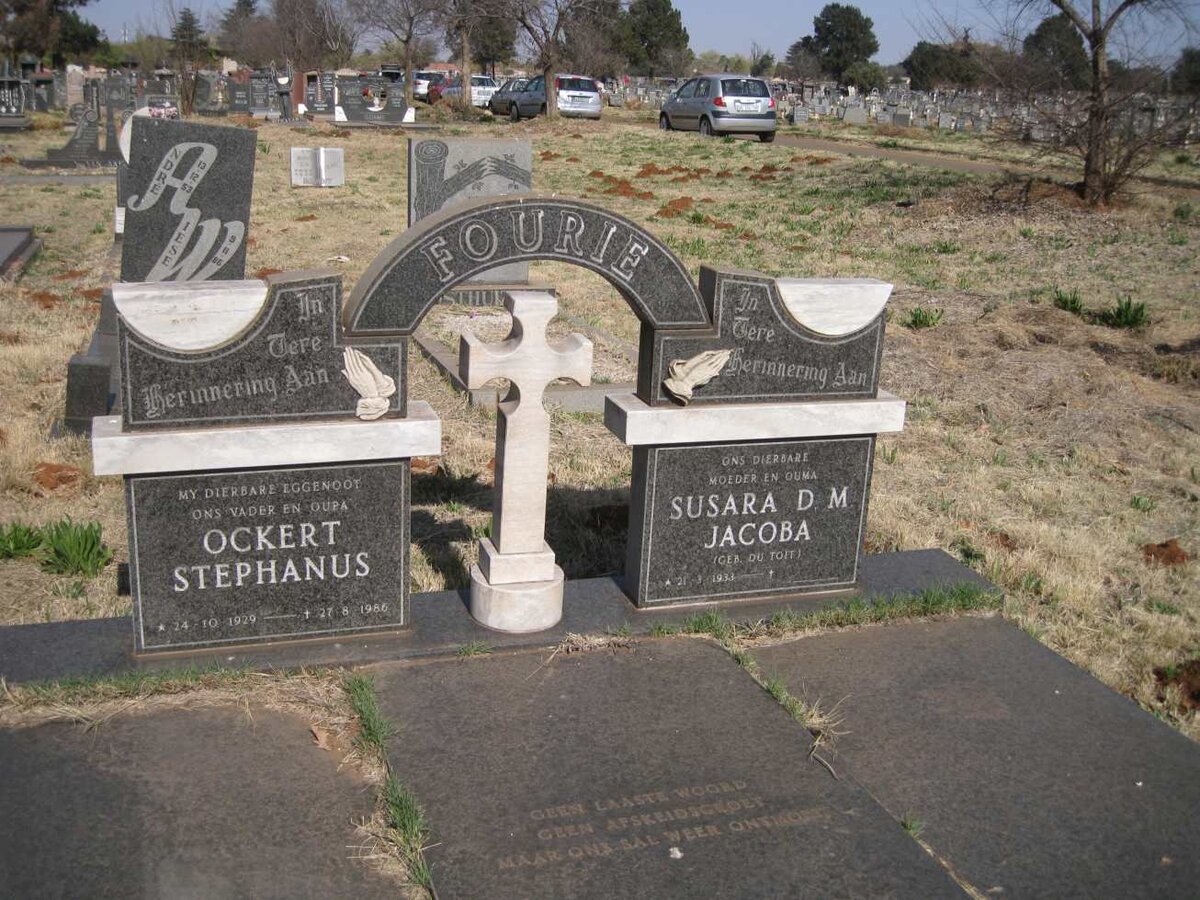 FOURIE Ockert Stephanus 1929-1986 & Susara D.M. Jacoba DU TOIT 1933- 
