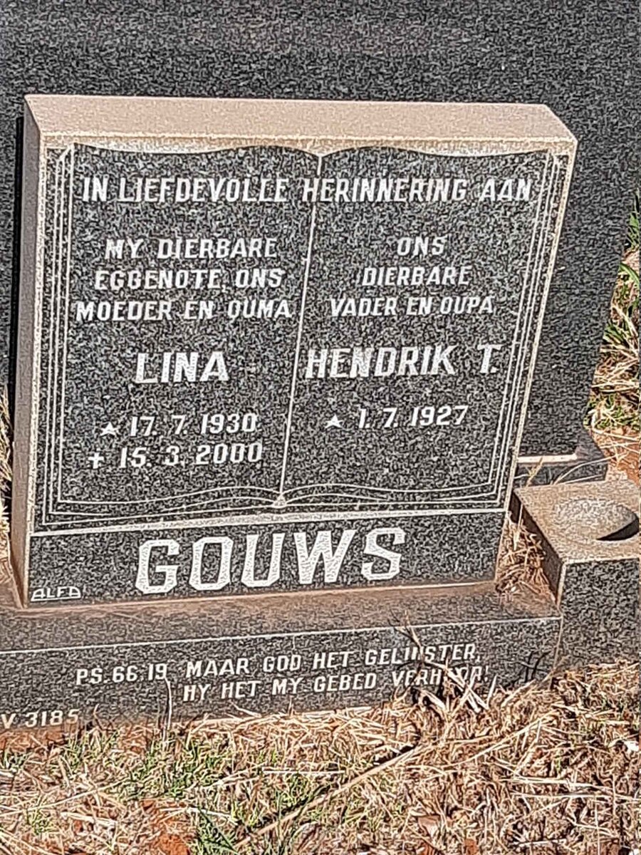 GOUWS Hendrik T. 1927- & Lina 1930-2000 