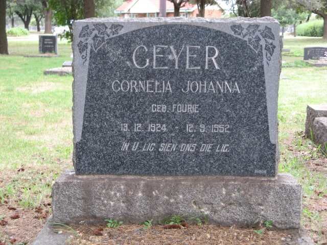 GEYER Cornelia Johanna nee FOURIE 1924-1952