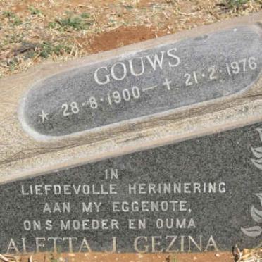 GOUWS Aletta J. Gezina 1900-1976