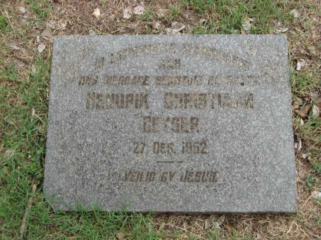 GEYSER Hendrik Christiaan -1952