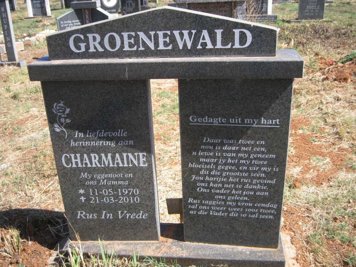 GROENEWALD Charmaine 1970-2010
