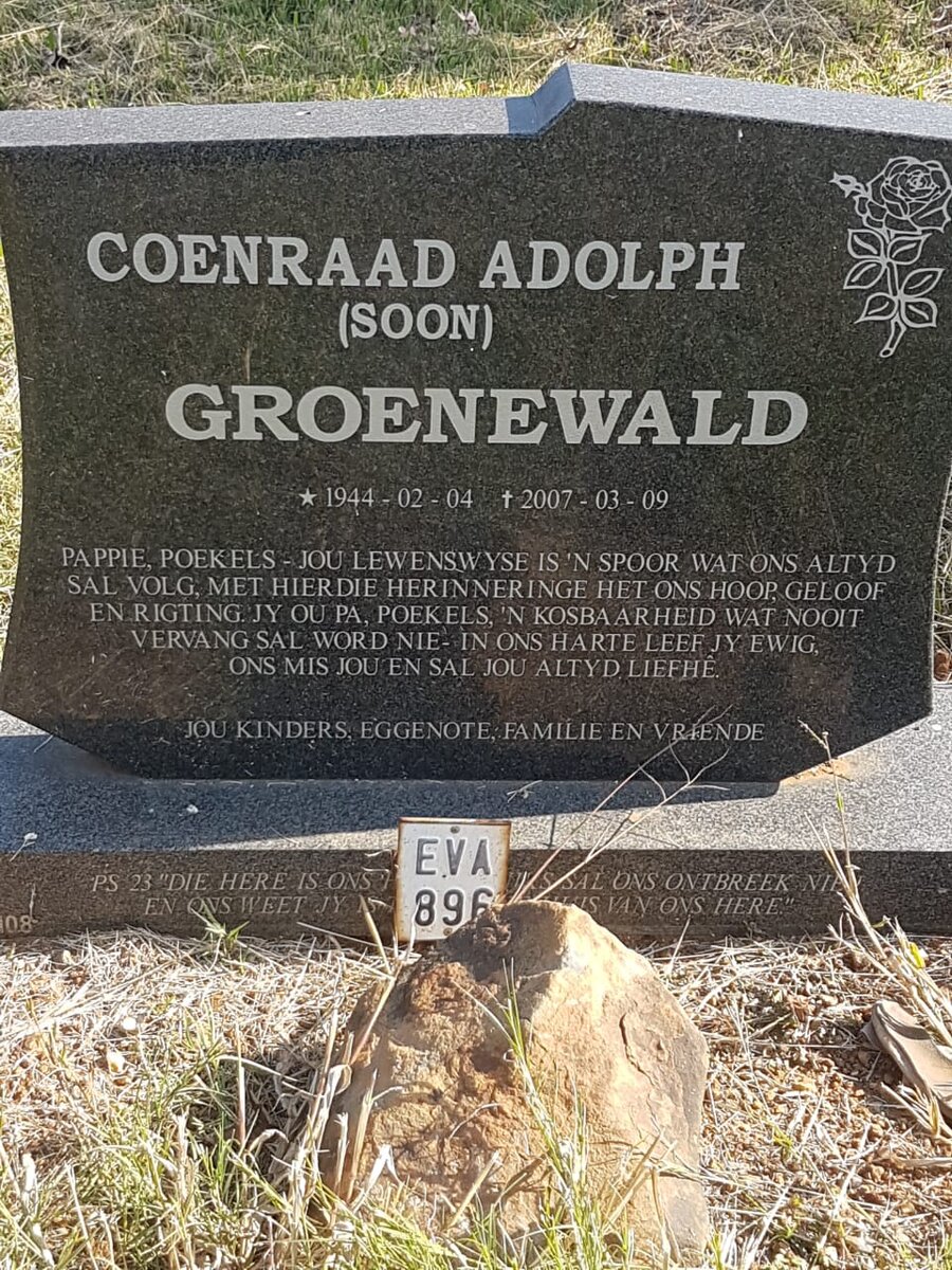 GROENEWALD Coenraad Adolph 1944-2007
