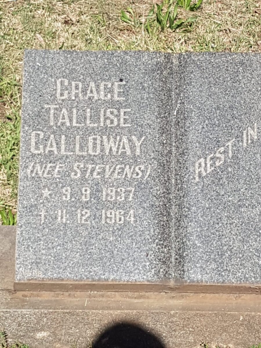 GALLOWAY Grace Tallise nee STEVENS 1937-1964