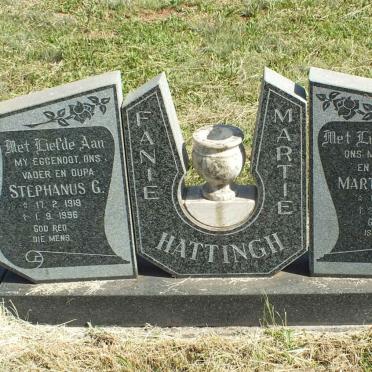 HATTINGH Stephanus G. 1919-1996 &amp; Martha M.C. 1928-2009