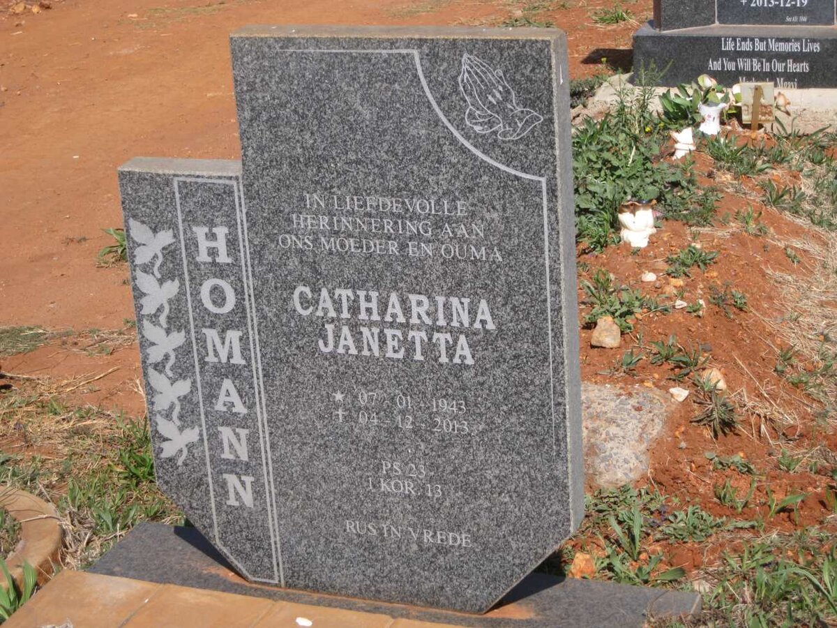 HOMANN Catharina Janetta 1943-2013