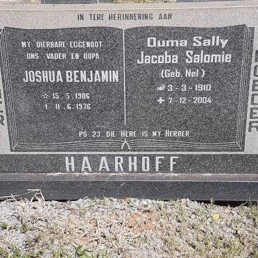 HAARHOFF Joshua Benjamin 1906-1976 &amp; Jacoba Salomie NEL 1910-2004