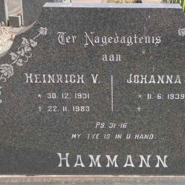HAMMANN Heinrich V. 1931-1983 &amp; Johanna M. 1939-