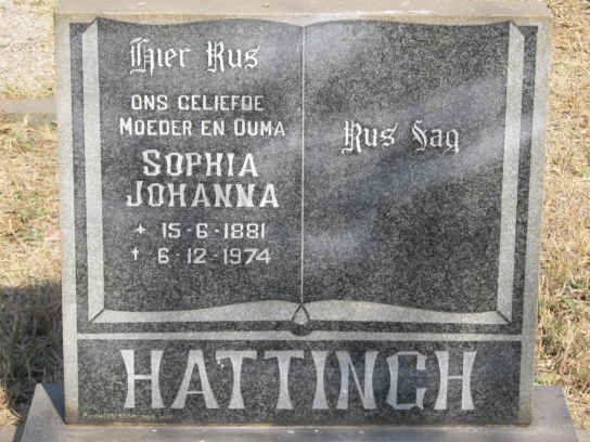 HATTINGH Sophia Johanna 1881-1974