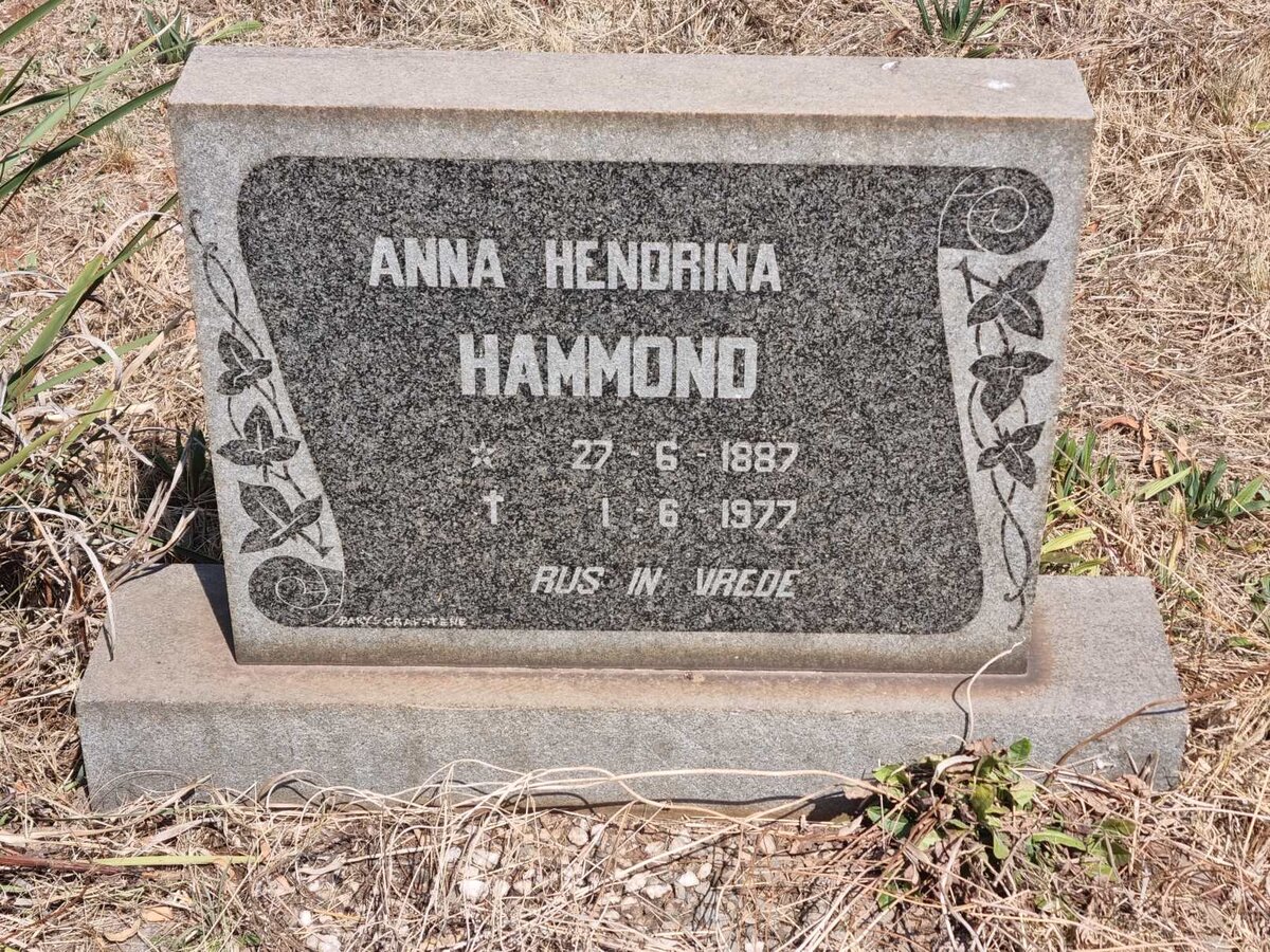 HAMMOND Anna Hendrina 1887-1977