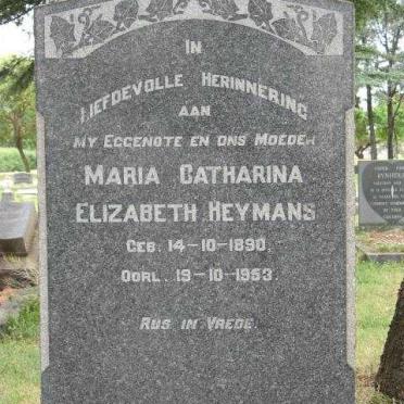 HEYMANS Maria Catharina Elizabeth 1890-1953