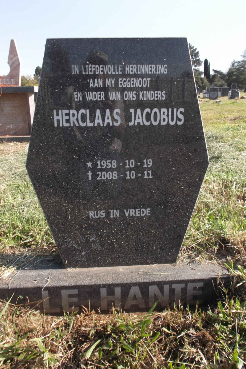 HANIE Herclaas Jacobus, le 1958-2008
