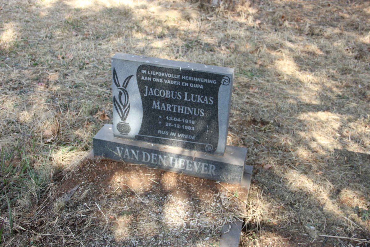 HEEVER Jacobus Lukas Marthinus, van den 1918-1983