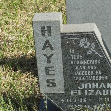 HAYES Johanna Elizabeth 1916-1996
