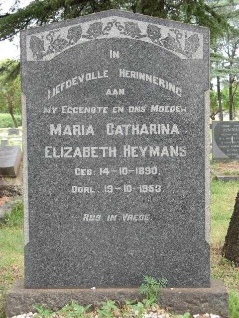 HEYMANS Maria Catharina Elizabeth 1890-1953