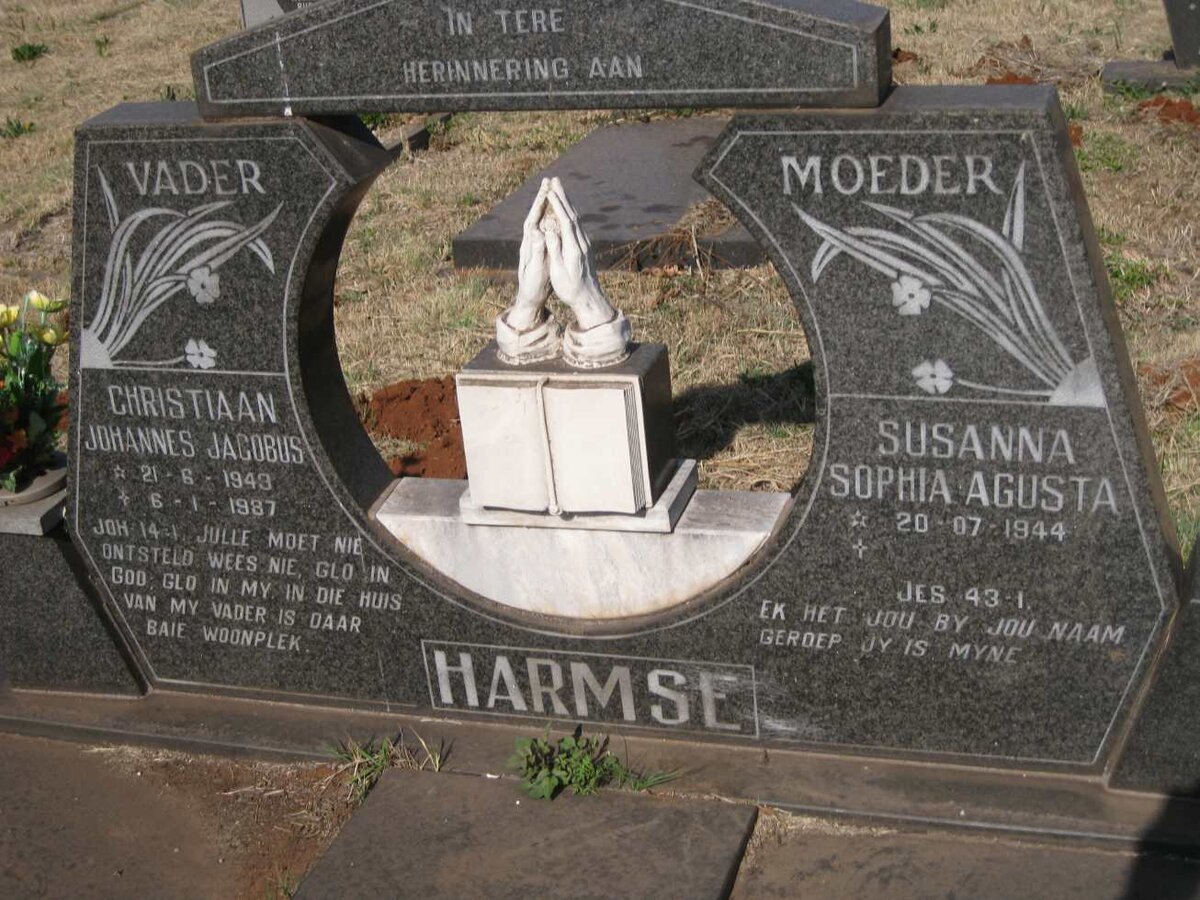 HARMSE Christiaan Johannes Jacobus 1943-1987 & Susanna Sophia Augusta 1944- 