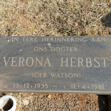 HERBST Verona nee WATSON 1935-1981