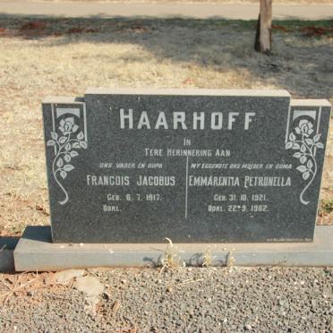 HAARHOFF Francois Jacobus 1917- &amp; Emmarentia Petronella 1921-1982