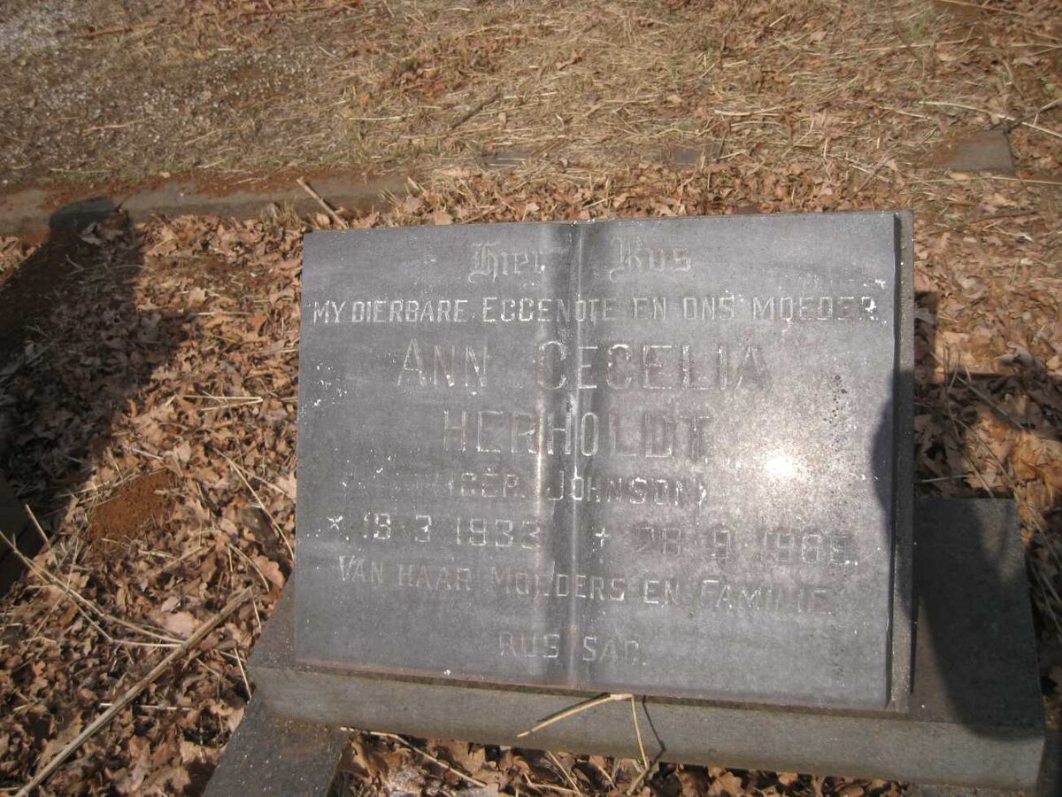 HERHOLDT Ann Cecelia nee JOHNSON 1933-1988