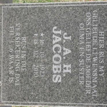 JACOBS J.A.H. 1923-2010