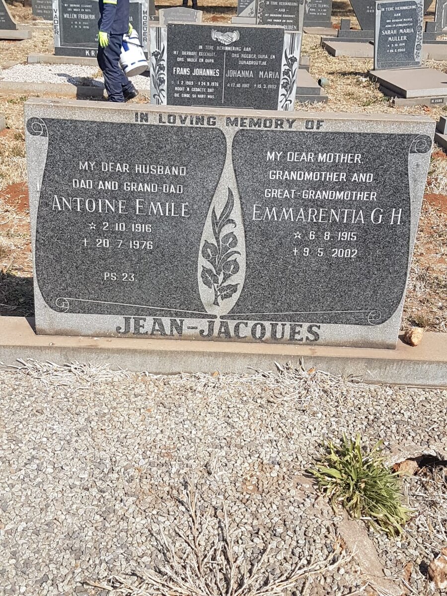 JACQUES Antoine Emile, Jean 1916-1976 &amp; Emmarentia G.H. 1915-2002