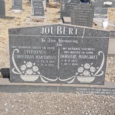JOUBERT Stephanus Christiaan Marthinus 1921-1975 &amp; Dorothy Margaret 1923-1974