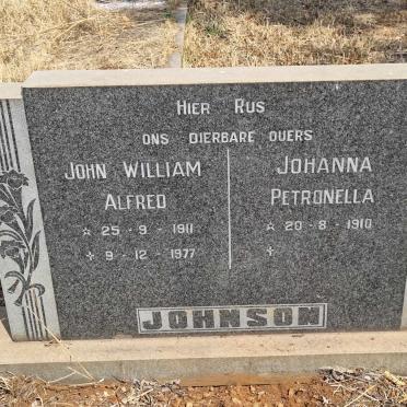 JOHNSON John William Alfred 1911-1977 &amp; Johanna Petronella 1910-
