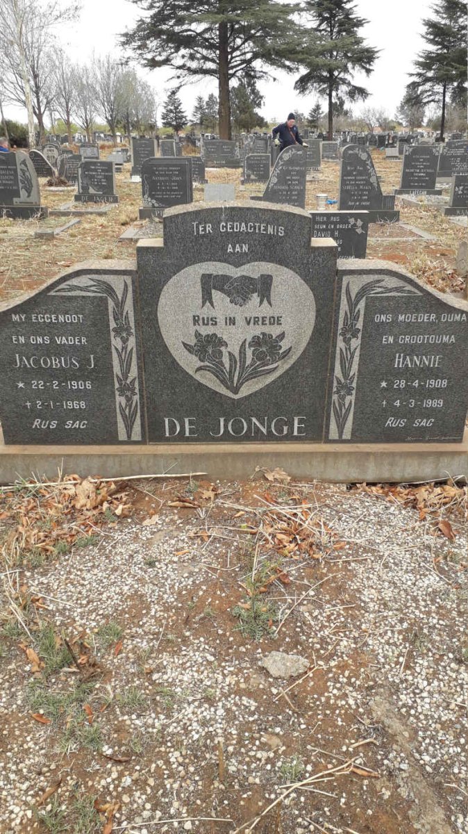 JONGE Jacobus J., de 1906-1968 &amp; Hannie 1908-1989