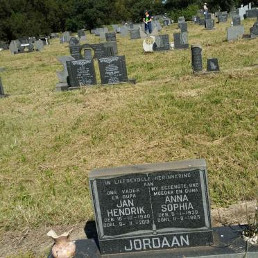 JORDAAN Jan Hendrik 1940-2013 &amp; Anna Sophia 1938-1985