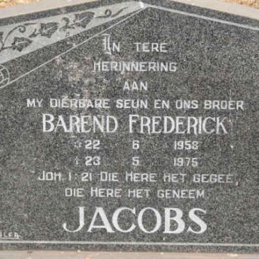 JACOBS Barend Frederick 1958-1975