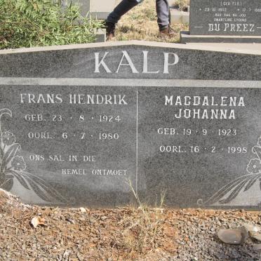 KALP Frans Hendrik 1924-1980 &amp; Magdalena Johanna 1923-1998