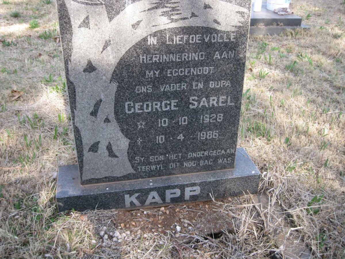 KAPP George Sarel 1928-1986