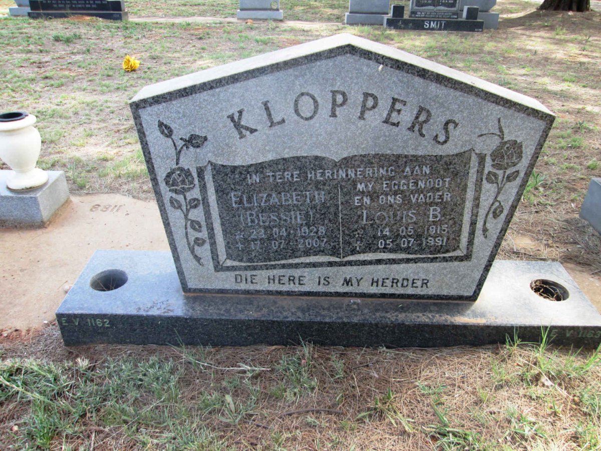 KLOPPERS Louis B. 1915-1991 &amp; Elizabeth 1928-2007