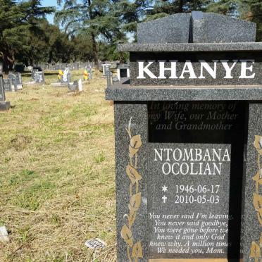 KHANYE Ntombana Ocolian 1946-2010