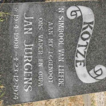 KOTZE Jan Jurgens 1908-1974