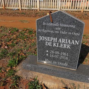 KLERK Joseph Ariaan, de 1961-2016