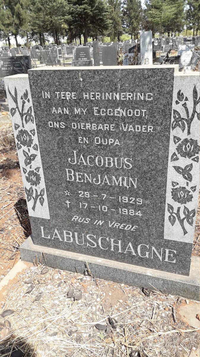 LABUSCHAGNE Jacobus Benjamin 1929-1984