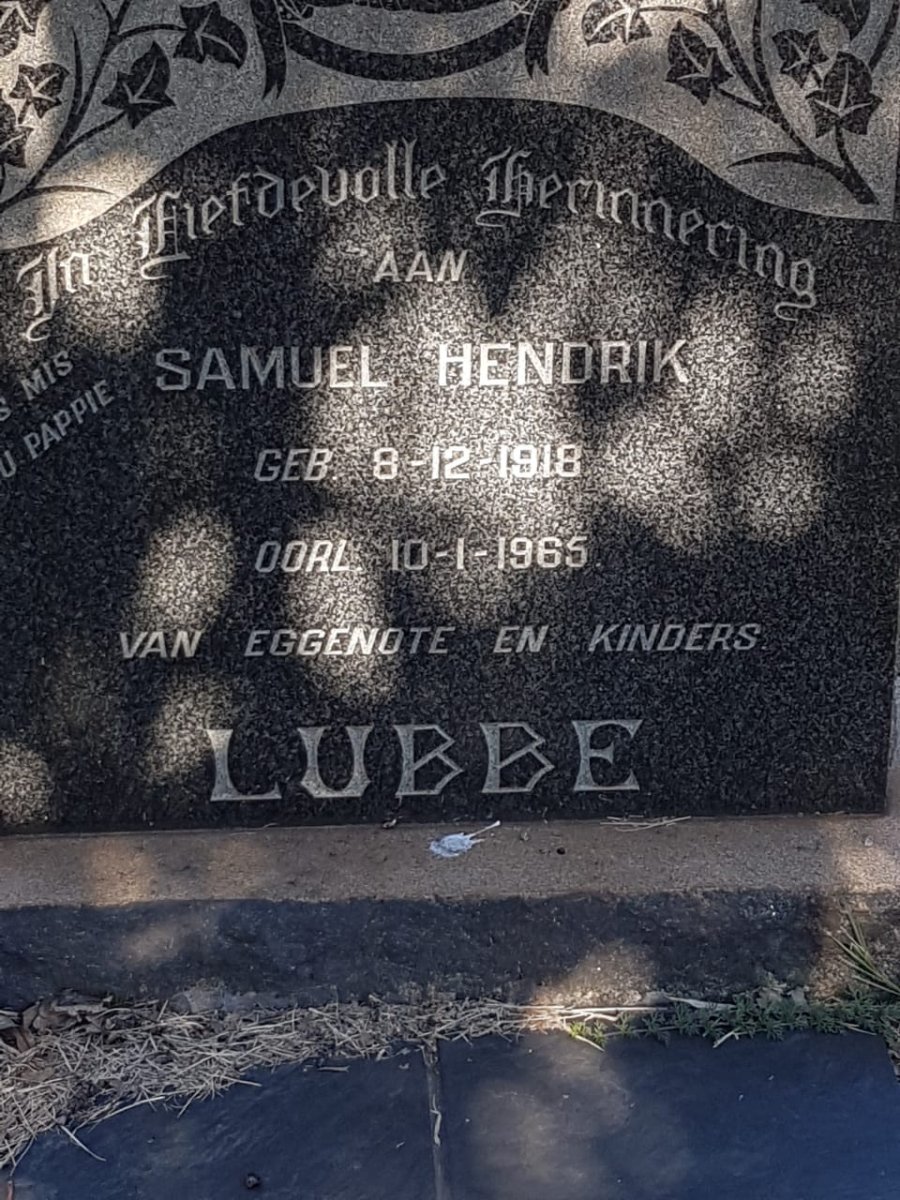 LUBBE Samuel Hendrik 1918-1965