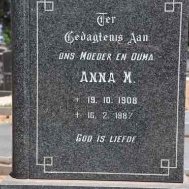 LINDE Anna M., v.d. 1908-1987