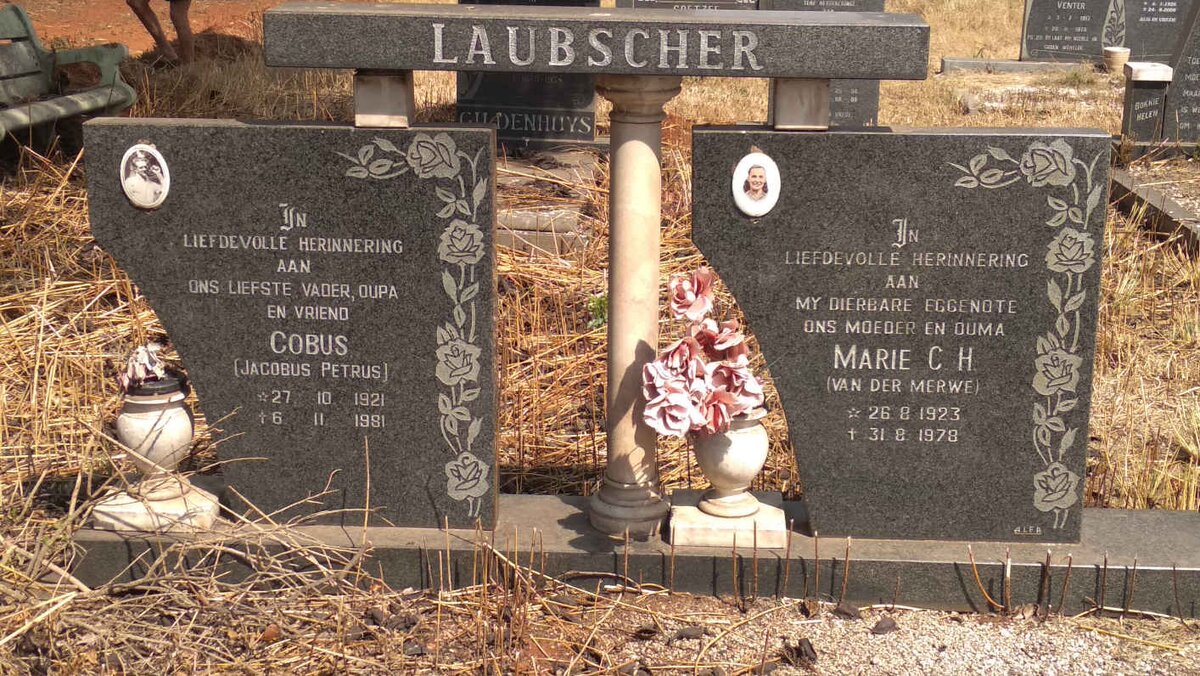 LAUBSCHER Jacobus Petrus 1921-1981 &amp; Marie C.H. VAN DER MERWE 1923-1978